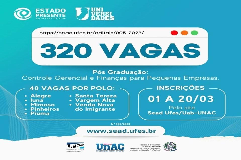 Secti divulga processo seletivo de curso de pós-graduação em parceria com a Ufes