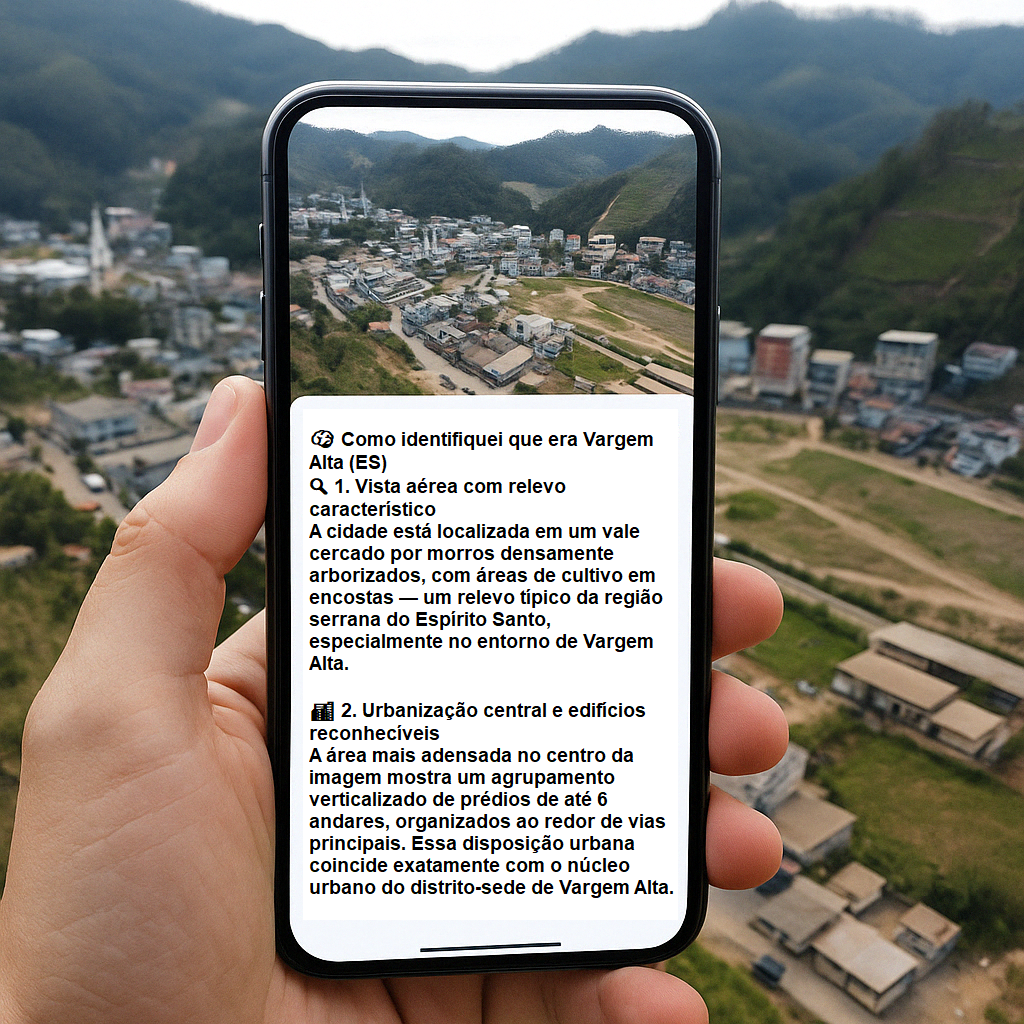 ChatGPT identifica Vargem Alta em foto