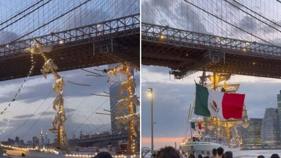 Navio da Marinha do México colide com Ponte do Brooklyn e deixa dois mortos em Nova York
