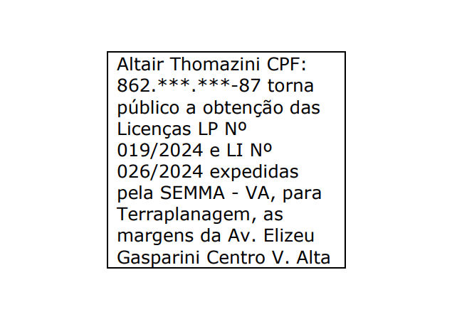 Comunicado de Licença Ambienta