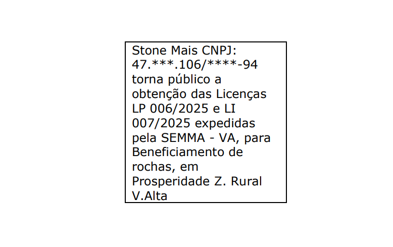 Comunicado de Licença Ambiental