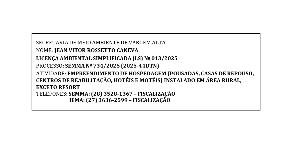 Comunicado de Licença Ambiental Simplificada