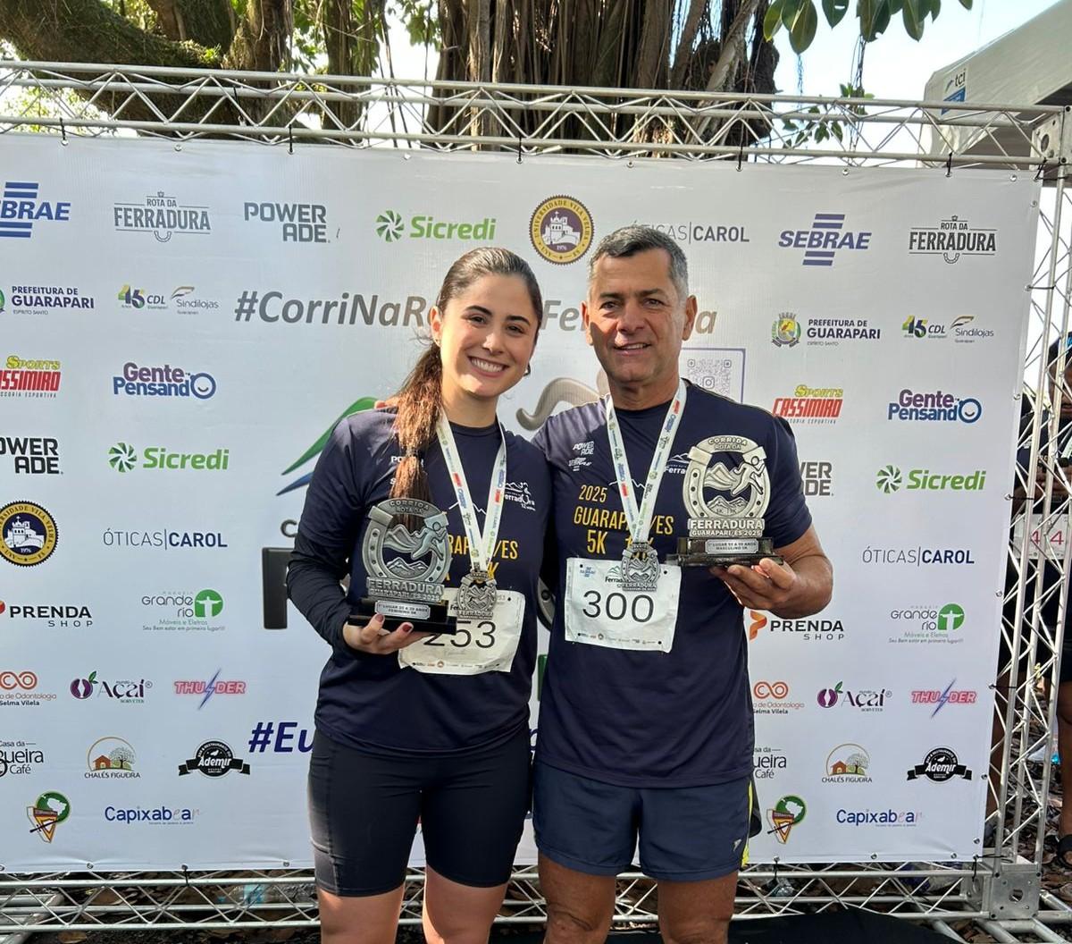 Pai e filha de Vargem Alta vencem em Guarapari na Rota da Ferradura