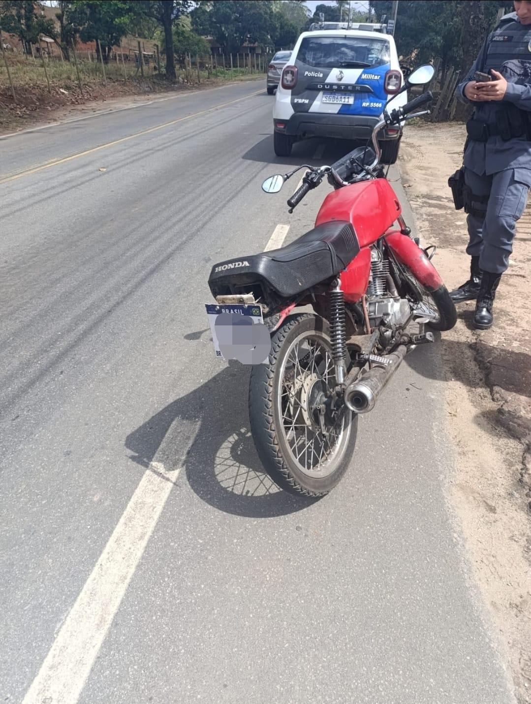 Adolescente de 14 anos é apreendido conduzindo motocicleta adulterada em Cachoeiro
