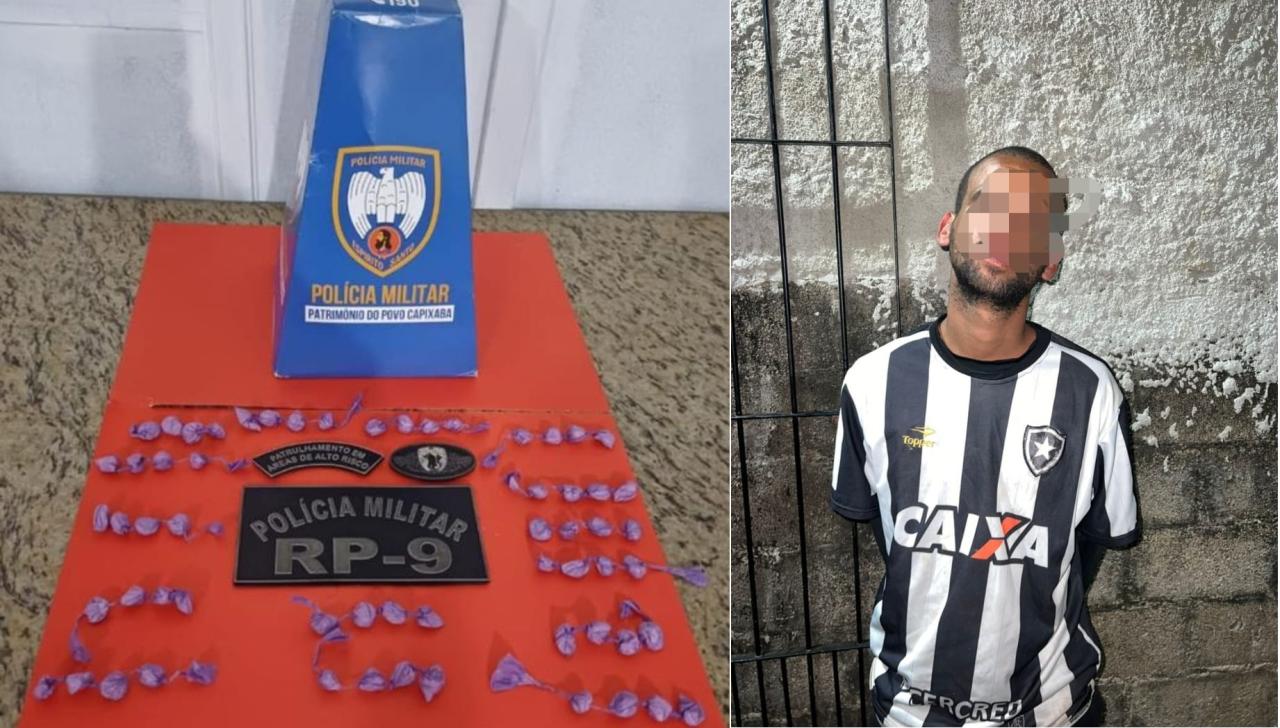 Homem é preso com 60 papelotes de cocaína em Cachoeiro de Itapemirim