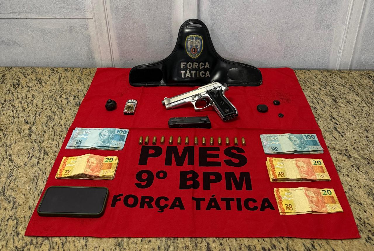 Pistola, drogas e quase R$ 2 mil, veja o que a PM encontrou em operação