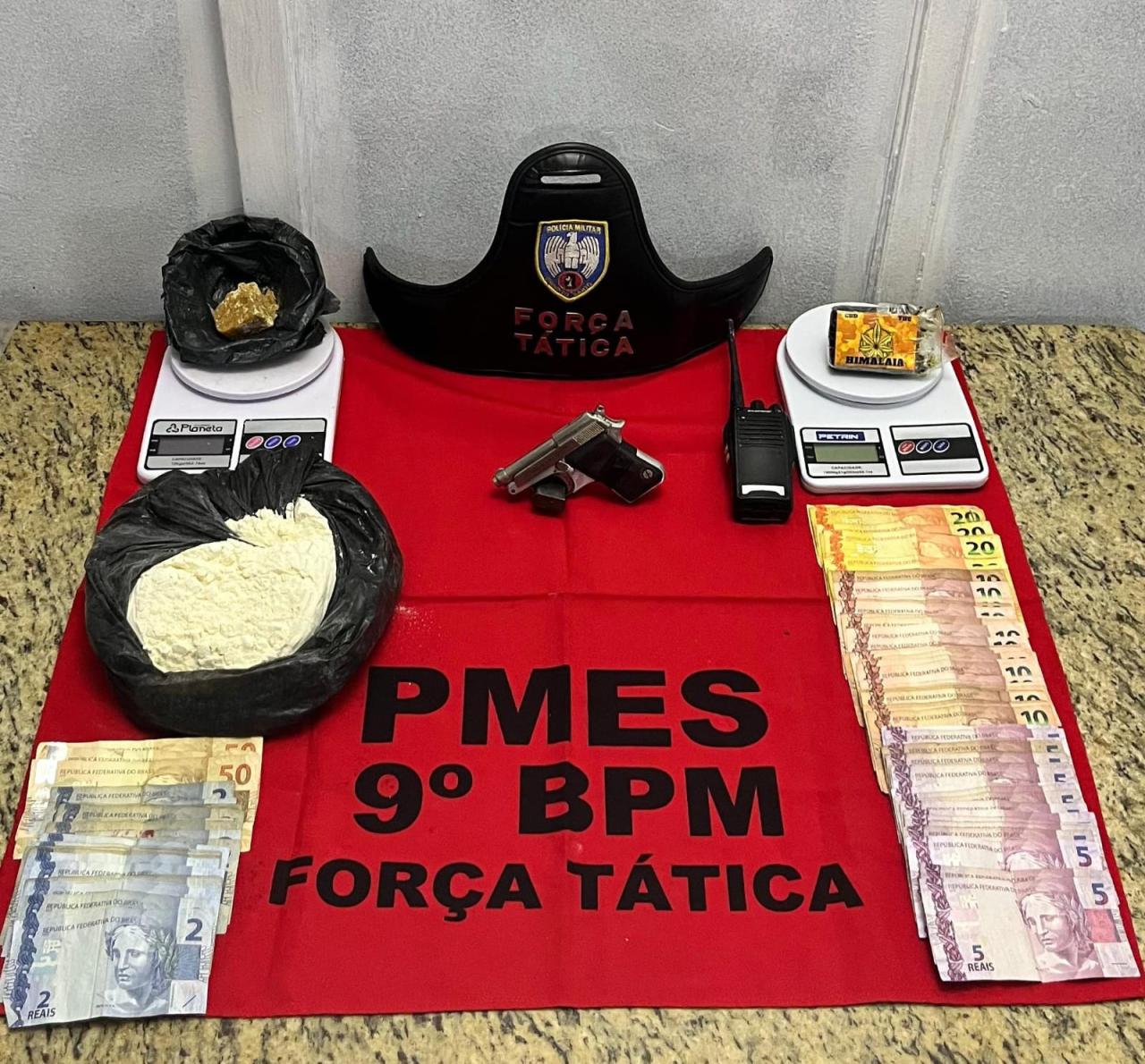 Quase 1 kg de drogas e pistola calibre 765: operação da PM agita Cachoeiro