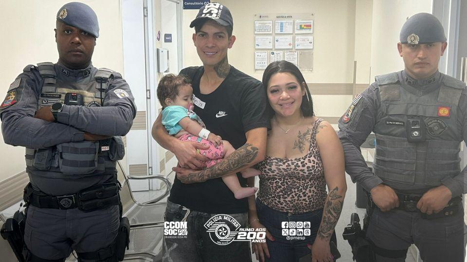 PM salva bebê de nove meses engasgada na zona leste de São Paulo