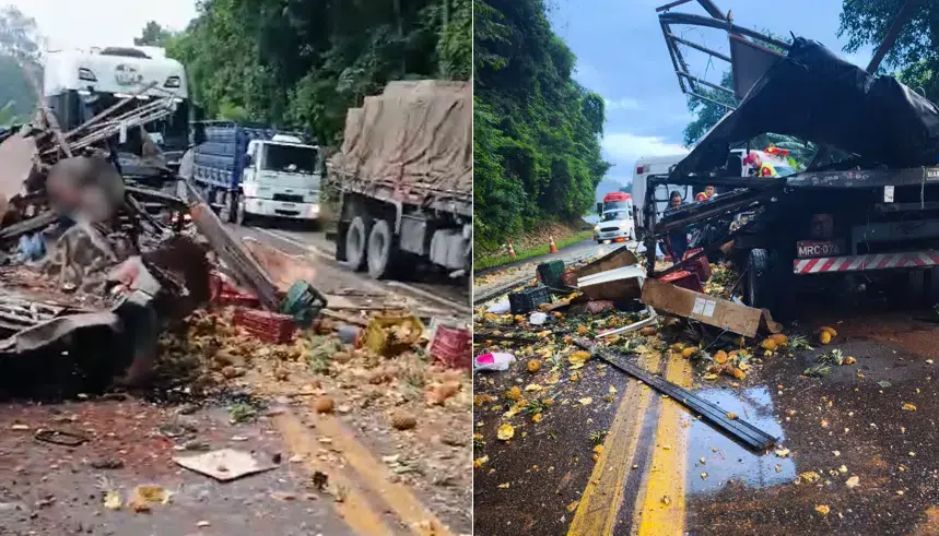 Pedra solta provoca tragédia na BR-101 e mata pai e nora em Iconha 