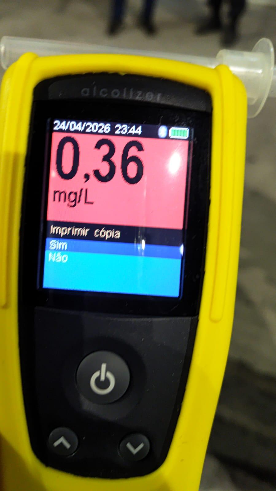 Durante as abordagens, 64 motoristas se recusaram a realizar o teste do etilômetro (bafômetro) e foram autuados com base no artigo 165-A do Código de Trânsito Brasileiro (CTB). Credito: Detran/ES