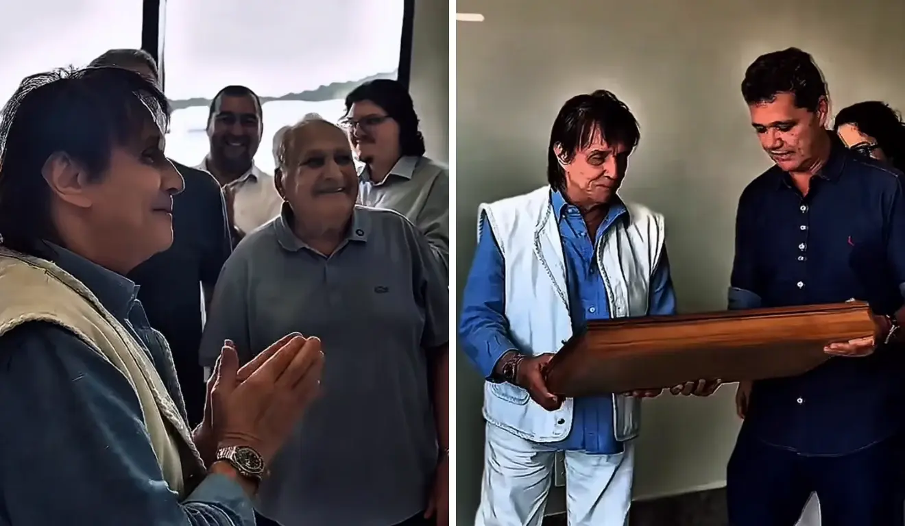 Roberto Carlos inaugura terminal de aeroporto em Cachoeiro e emociona público