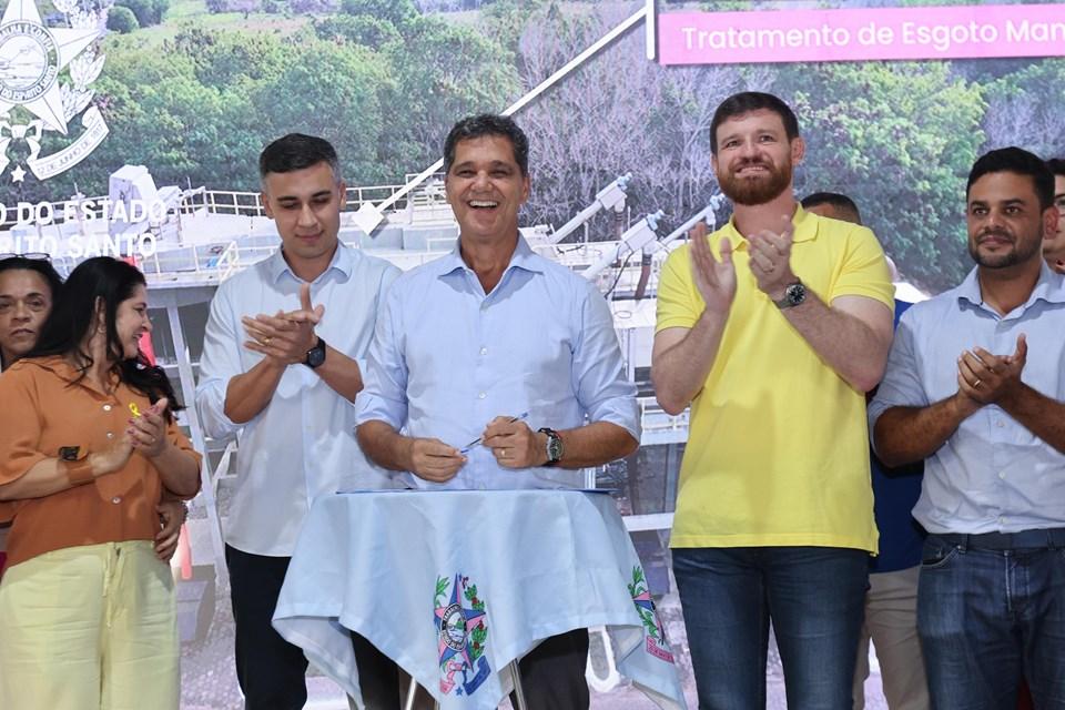 Governo entrega primeira etapa da ampliação da ETE de Manguinhos e autoriza nova fase das obras na Serra