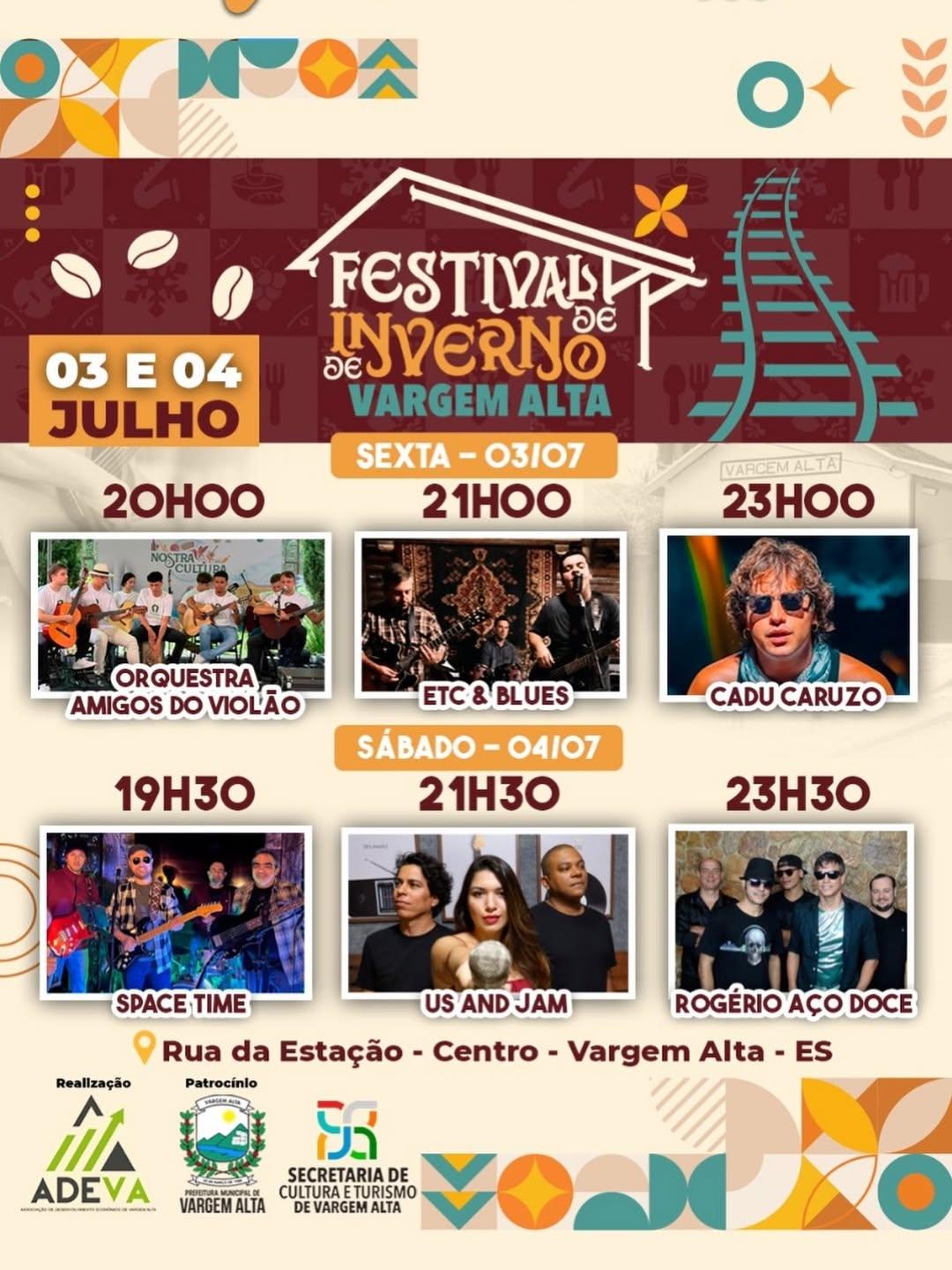 Festival de Inverno de Vargem Alta 2026. Imagem via instagram: adeva_oficial