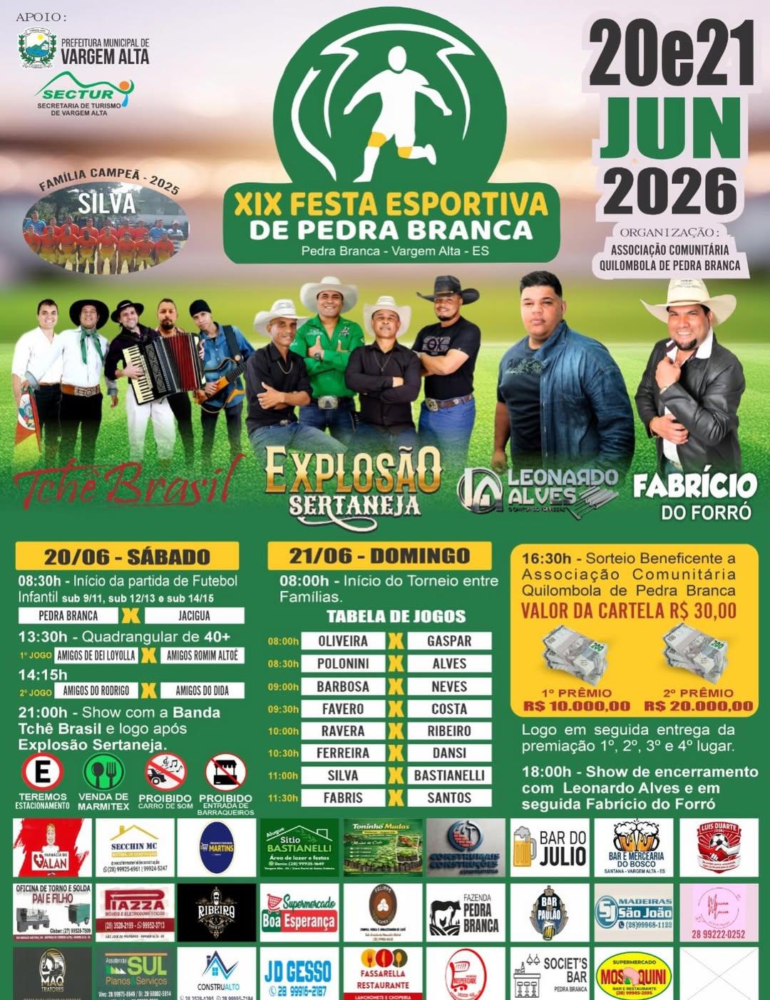 Cartaz XIX Festa Esportiva de Pedra Branca