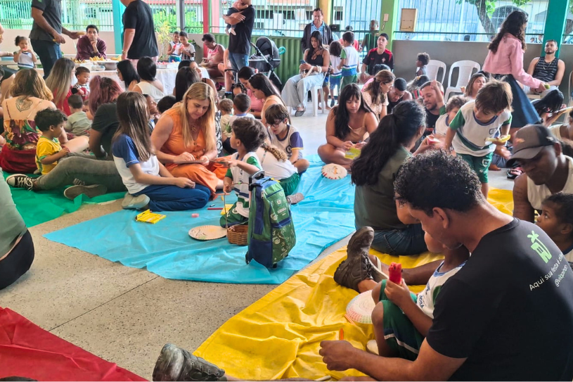 Dia da Família transforma creche da Serra em espaço de brincadeira, arte e conexão