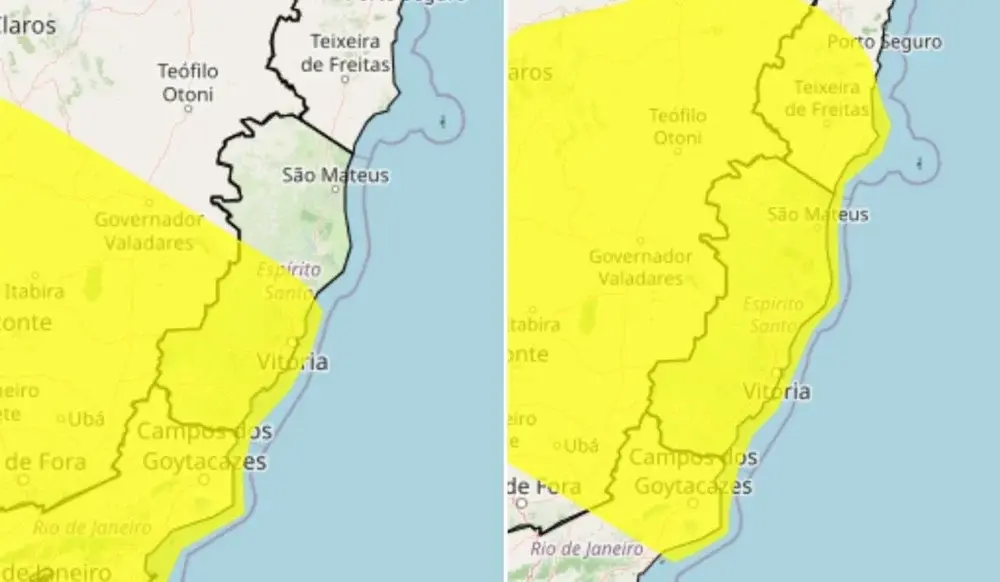 Alerta de tempestade se espalha pelo Espírito Santo e chega a todas as cidades nesta quarta (16)