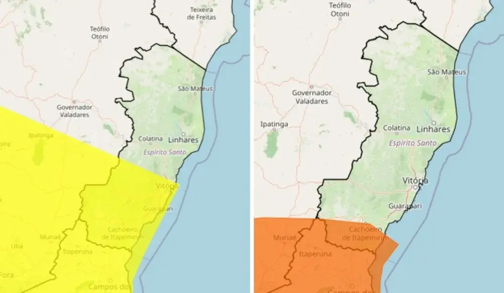 Tempestades no ES: 44 cidades estão sob alerta e ventos podem chegar a 100 km/h