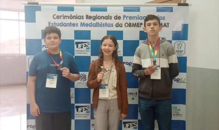 Alunos de Vargem Alta conquistam medalhas na etapa estadual da OBMEP