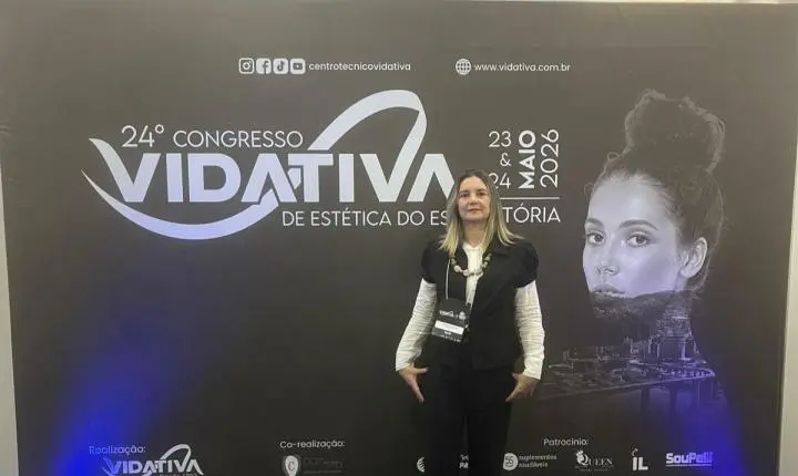 Cosmetóloga de Vargem Alta participa de congresso em Vitória e anuncia novas técnicas estéticas na cidade