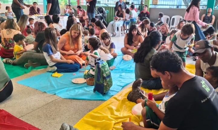 Dia da Família transforma creche da Serra em espaço de brincadeira, arte e conexão