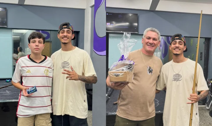 Uma barbearia, uma mesa de sinuca e um campeão em Vargem Alta